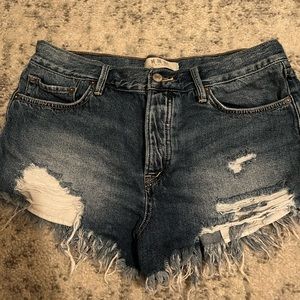 Blue jean cut off shorts
